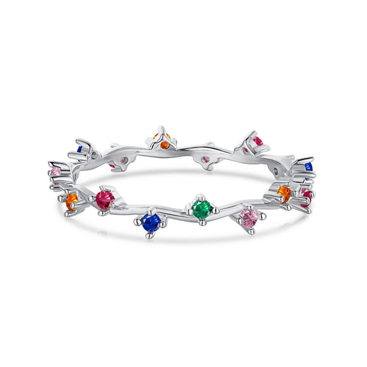 [Violet JW]Radiant Colorful Round Cut Daily Ring