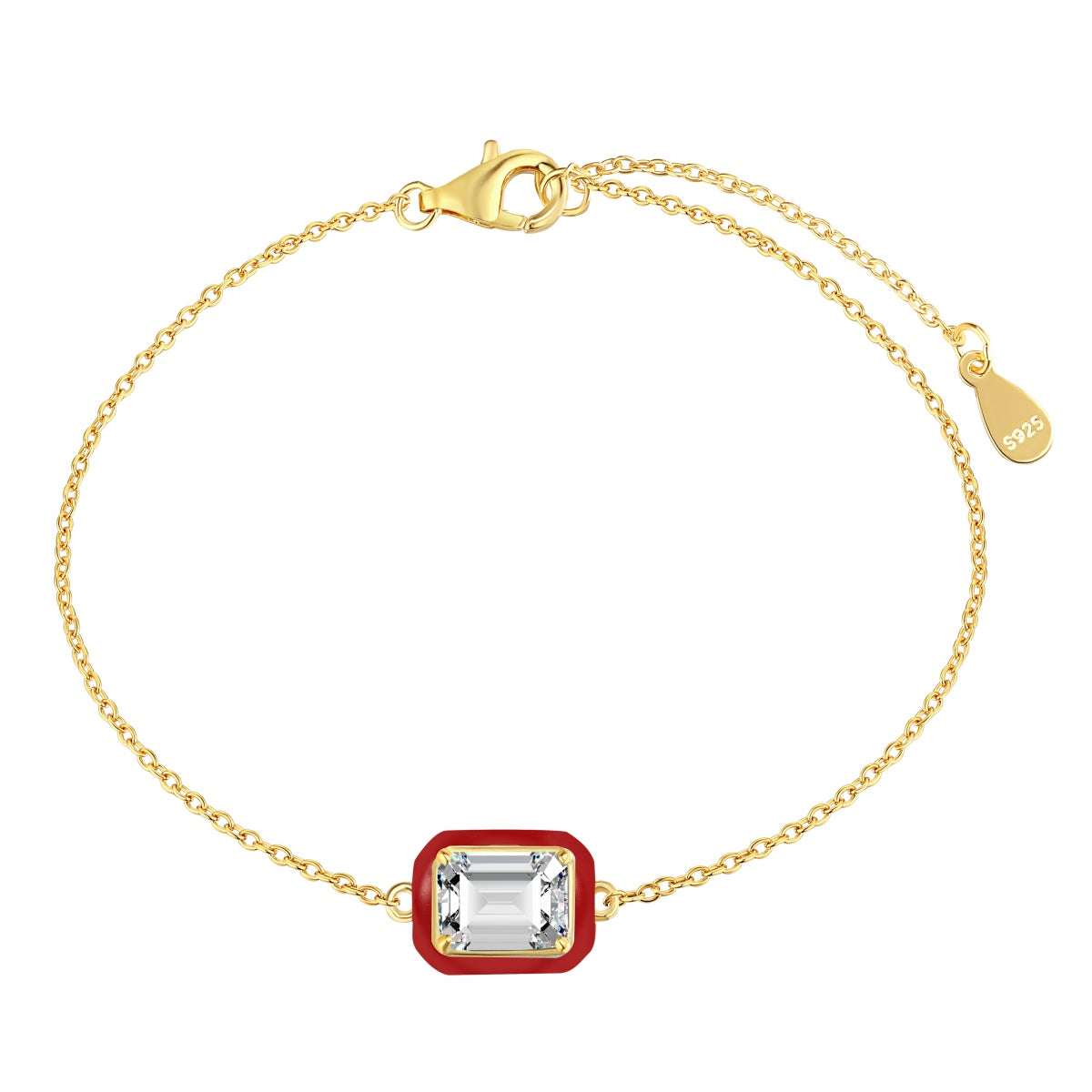 [Baslove]2,0 Karat funkelndes buntes Smaragdschliff-Tagesarmband