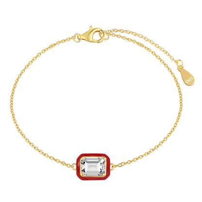 [Baslove]2,0 Karat funkelndes buntes Smaragdschliff-Tagesarmband