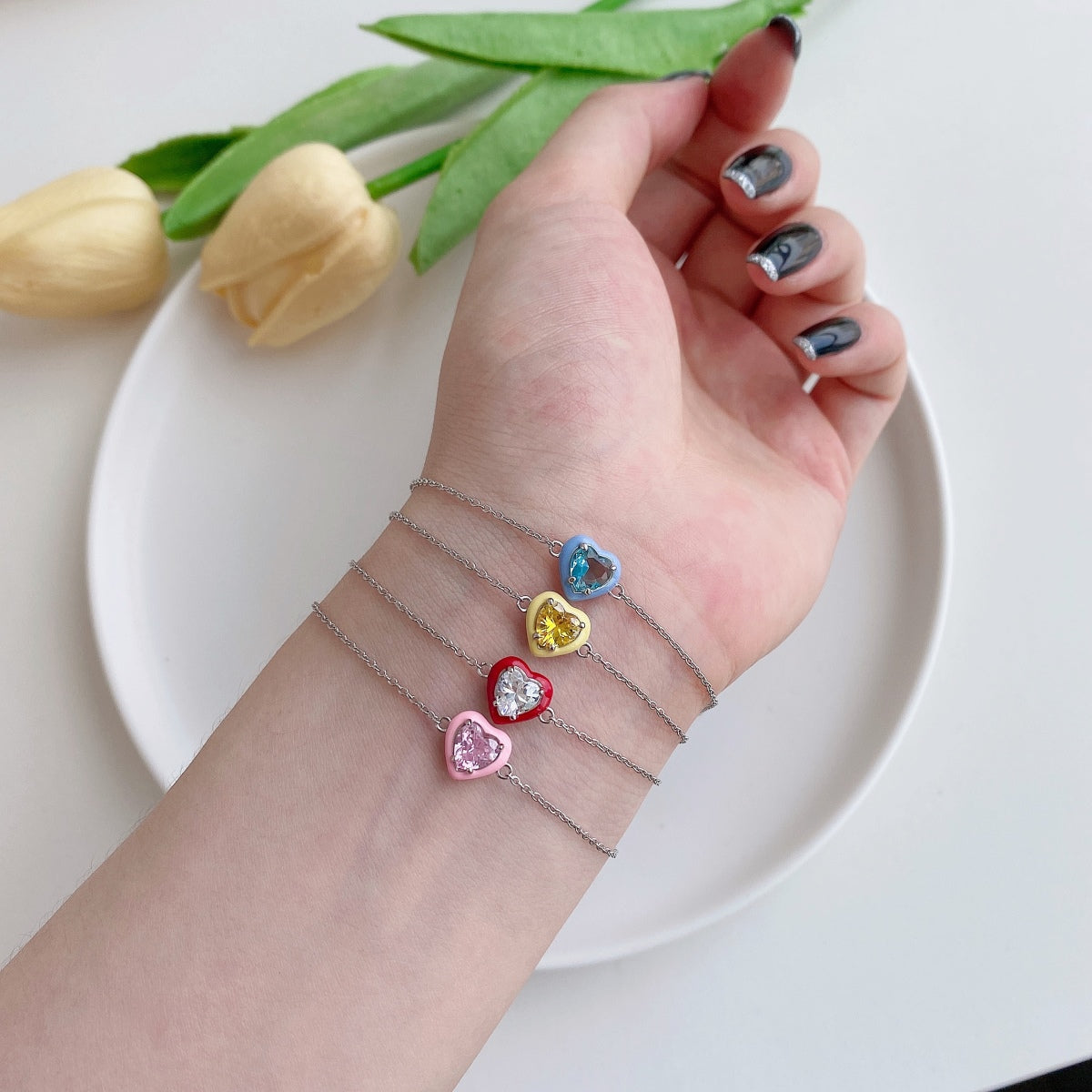 [Baslove] Funkelndes romantisches Armband in Herzform für Liebhaber