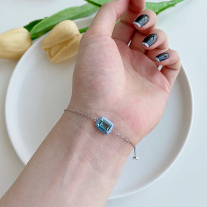 [Baslove]2,0 Karat funkelndes buntes Smaragdschliff-Tagesarmband