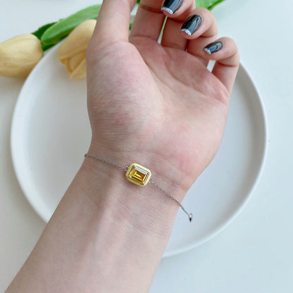 [Baslove]2,0 Karat funkelndes buntes Smaragdschliff-Tagesarmband