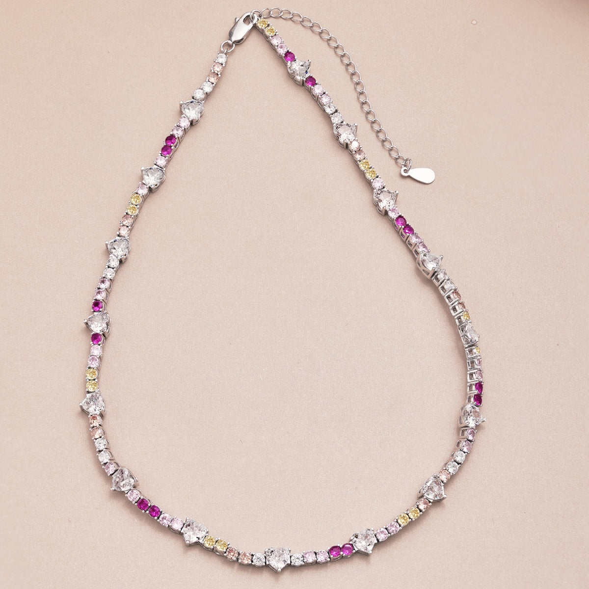 [Violet JW]Delicate Colorful Rainbow Tennis Chain