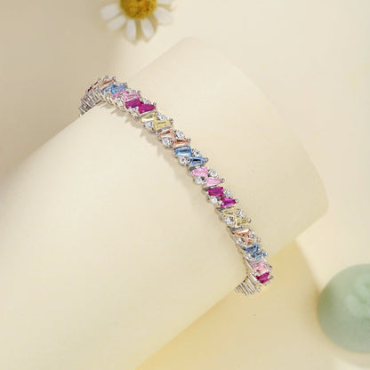 [Violet JW]Ornate Sparkling Multi Cut Party Bracelet