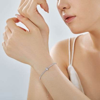 [Baslove]0,75 Karat exquisites Tagesarmband im Ovalschliff