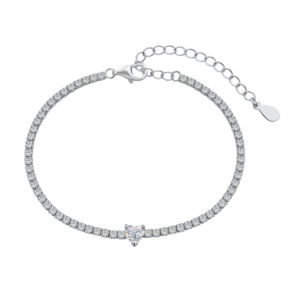 [Baslove]0,5 Karat Elegantes romantisches Herzform-Liebhaberarmband