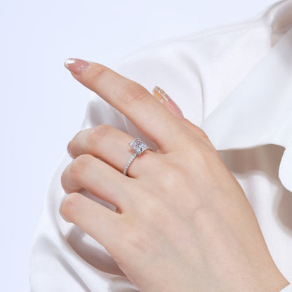 [Violet JW]2.0 Carat Dazzling Sparkling Radiant Cut Party Ring