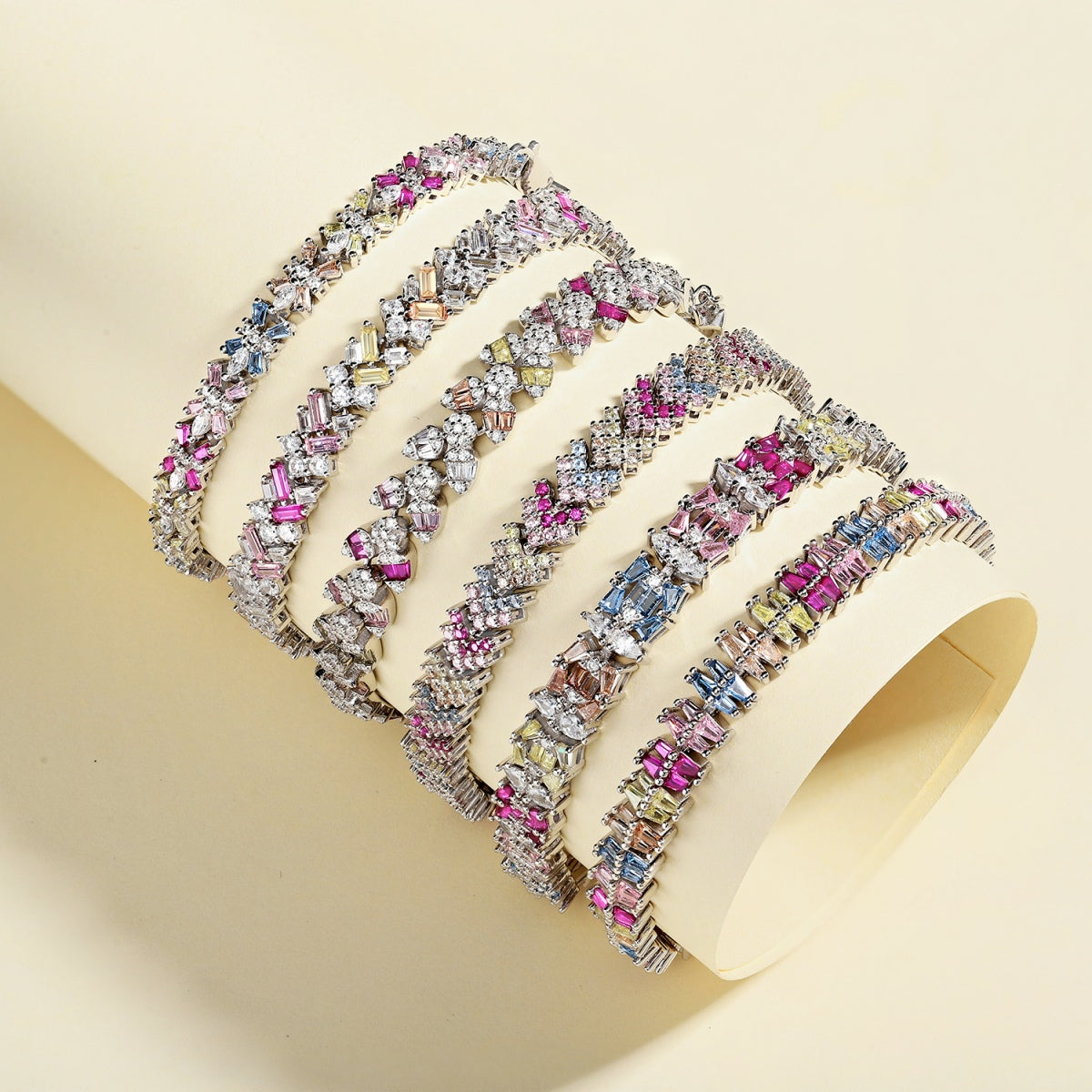 [Violet JW]Delicate Colorful Multi Cut Party Bracelet