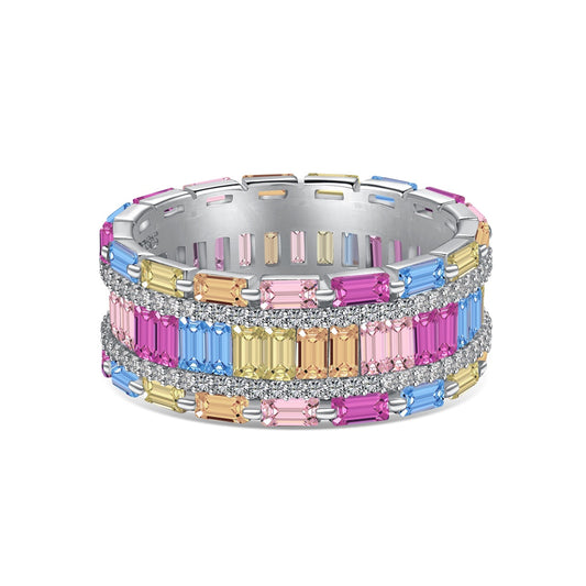 [Violet JW]Dazzling Colorful Radiant Cut Party Ring