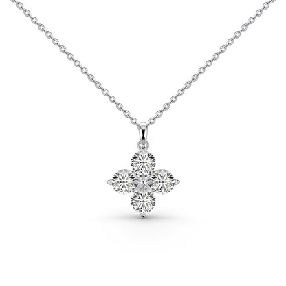 [Violet JW]Four-Leaf Clover And Eight-Pointed Star Necklace