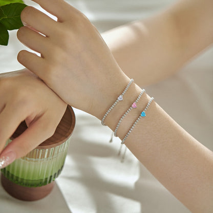 [Baslove]0,5 Karat Elegantes romantisches Herzform-Liebhaberarmband