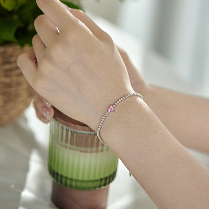 [Baslove]0,5 Karat Elegantes romantisches Herzform-Liebhaberarmband