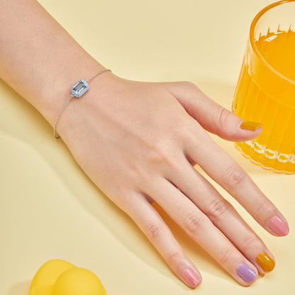 [Baslove]2,0 Karat funkelndes buntes Smaragdschliff-Tagesarmband