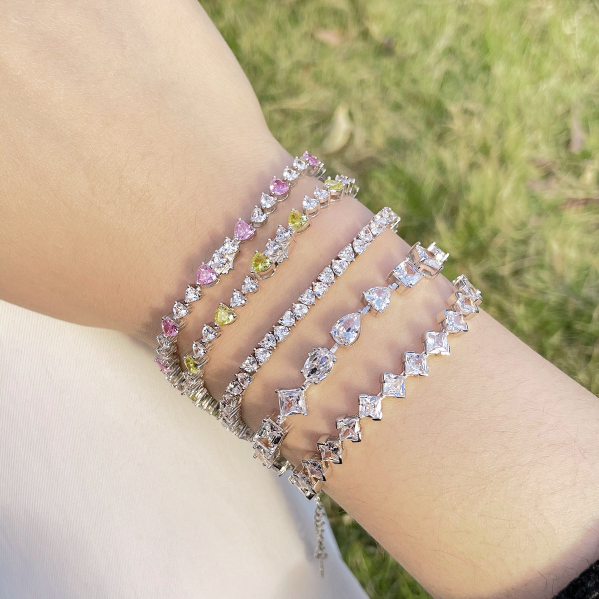 [Violet JW]Dazzling Romantic Heart Shape Lover Bracelet