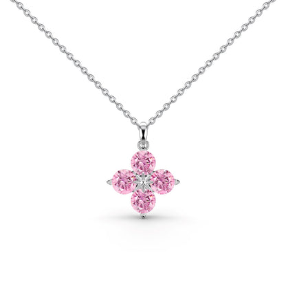 [Violet JW]Four-Leaf Clover And Eight-Pointed Star Necklace
