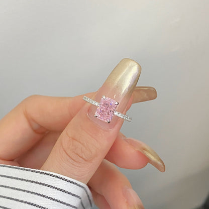 [Violet JW]2.0 Carat Dazzling Sparkling Radiant Cut Party Ring