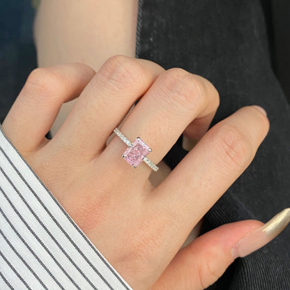 [Violet JW]2.0 Carat Dazzling Sparkling Radiant Cut Party Ring