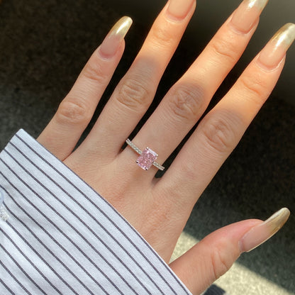 [Violet JW]2.0 Carat Dazzling Sparkling Radiant Cut Party Ring
