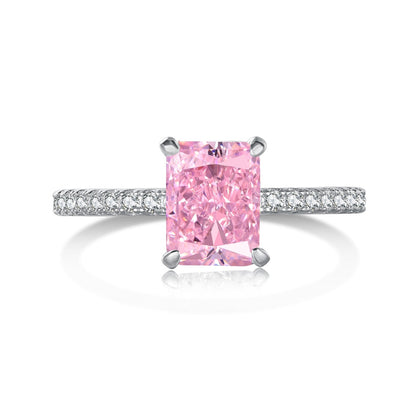 [Violet JW]2.0 Carat Dazzling Sparkling Radiant Cut Party Ring