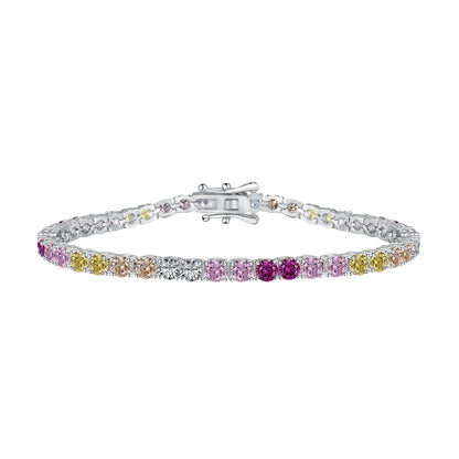 [Violet JW]Radiant Colorful Round Cut Tennis Bracelet