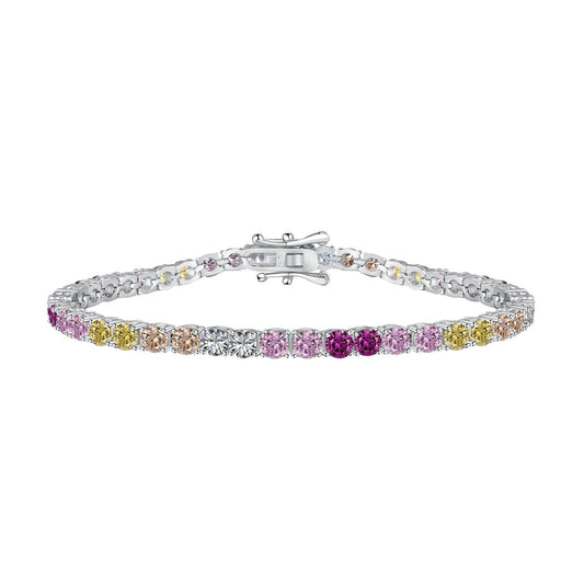 [Violet JW]Radiant Colorful Round Cut Tennis Bracelet
