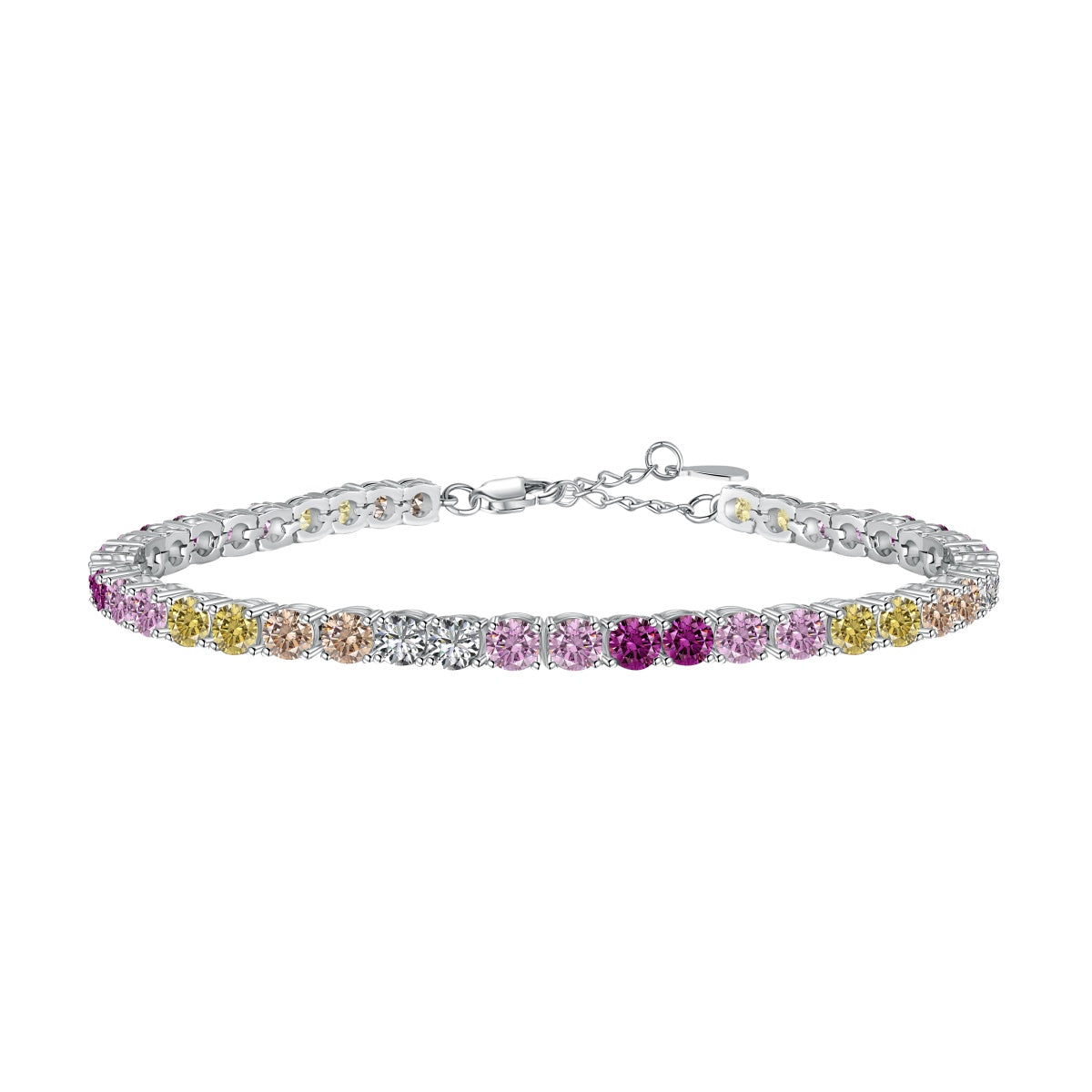 [Violet JW]Radiant Colorful Round Cut Tennis Bracelet