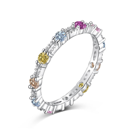 [Violet JW]Sparkling Colorful Round Cut Tennis Ring