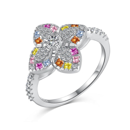 [Violet JW]Luxurious Colorful Flower Shape Banquet Ring