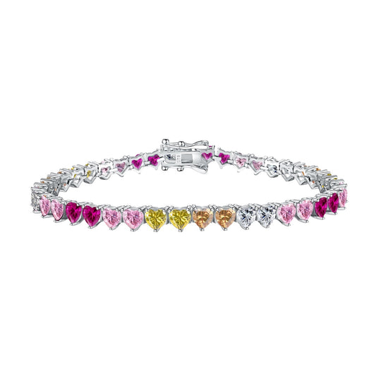 [Violet JW]Luxurious Colorful Romantic Heart Shape Lover Bracelet