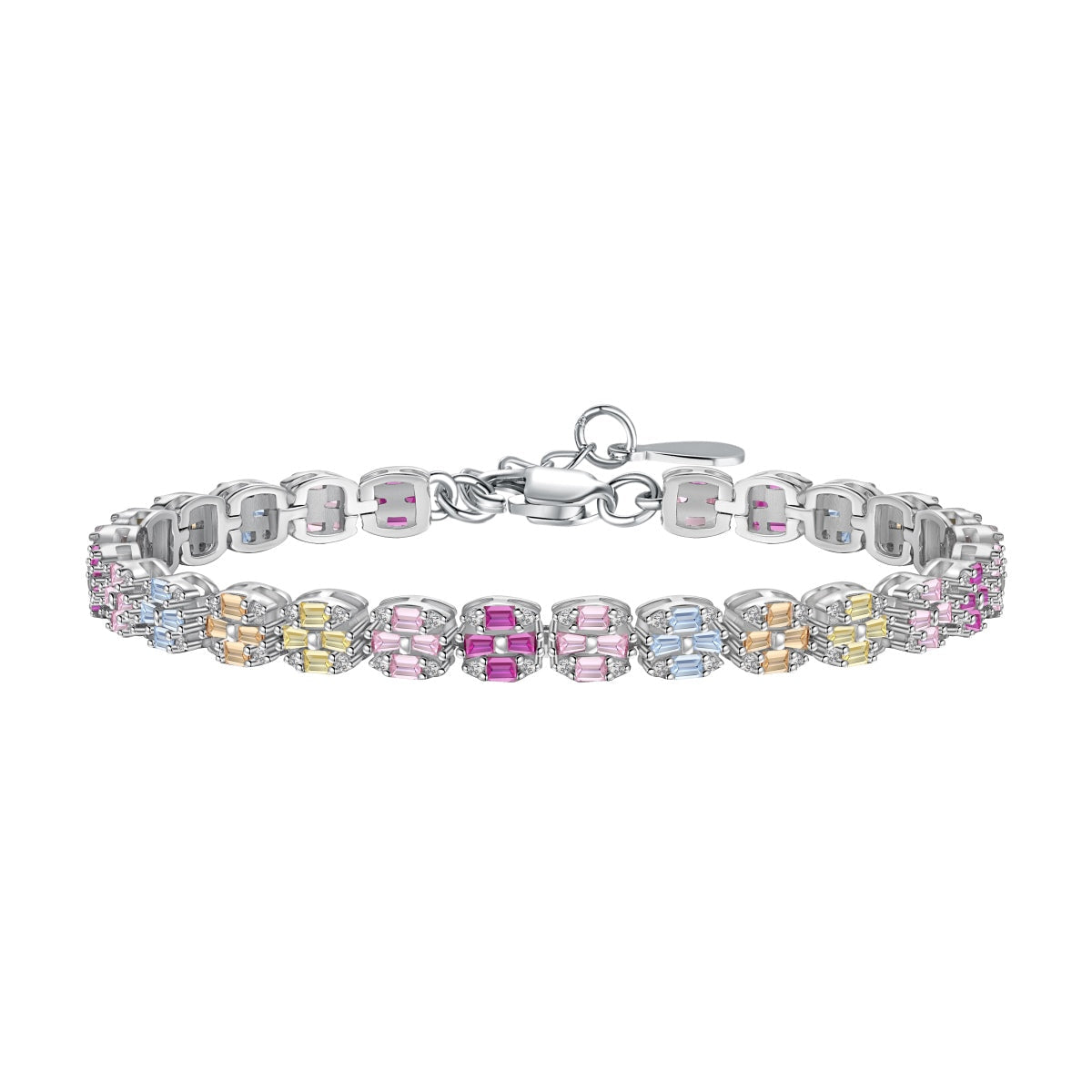 [Violet JW]Delicate Colorful Emerald Cut Daily Bracelet