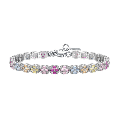 [Violet JW]Delicate Colorful Emerald Cut Daily Bracelet