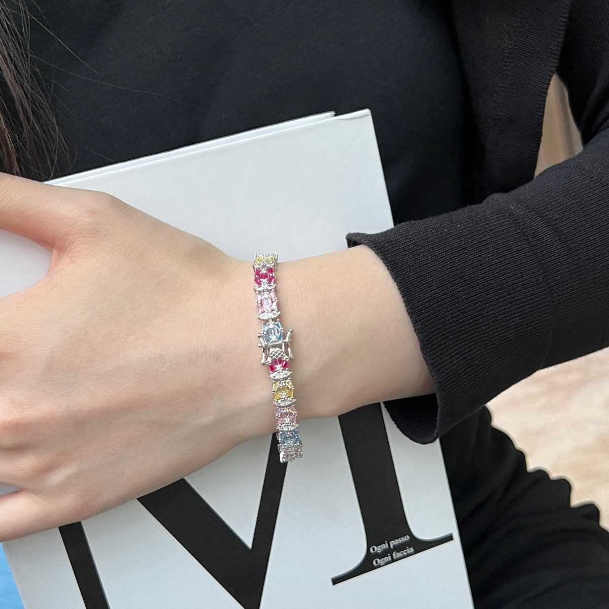 [Violet JW]Delicate Colorful Multi Cut Party Bracelet