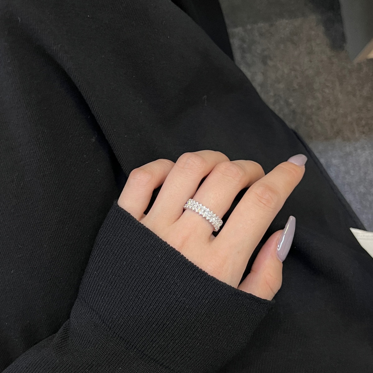 [Baslove] Spritziger, verzierter Cocktailring im Smaragdschliff