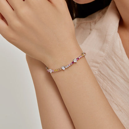 [Violet JW]Romantic Heart Shape Round Cut Lover Bracelet