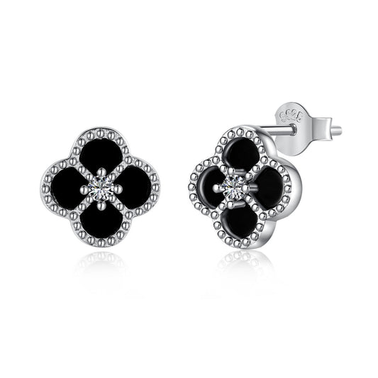 [Violet JW]Four-Leaf Clover Flower Shape Exquisite Earrings