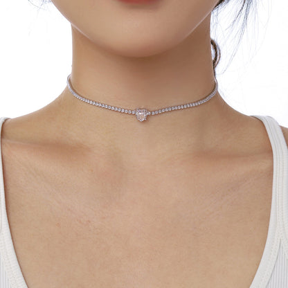 [Violet JW]2.0 Carat Sparkling Tennis Heart Cut Necklace