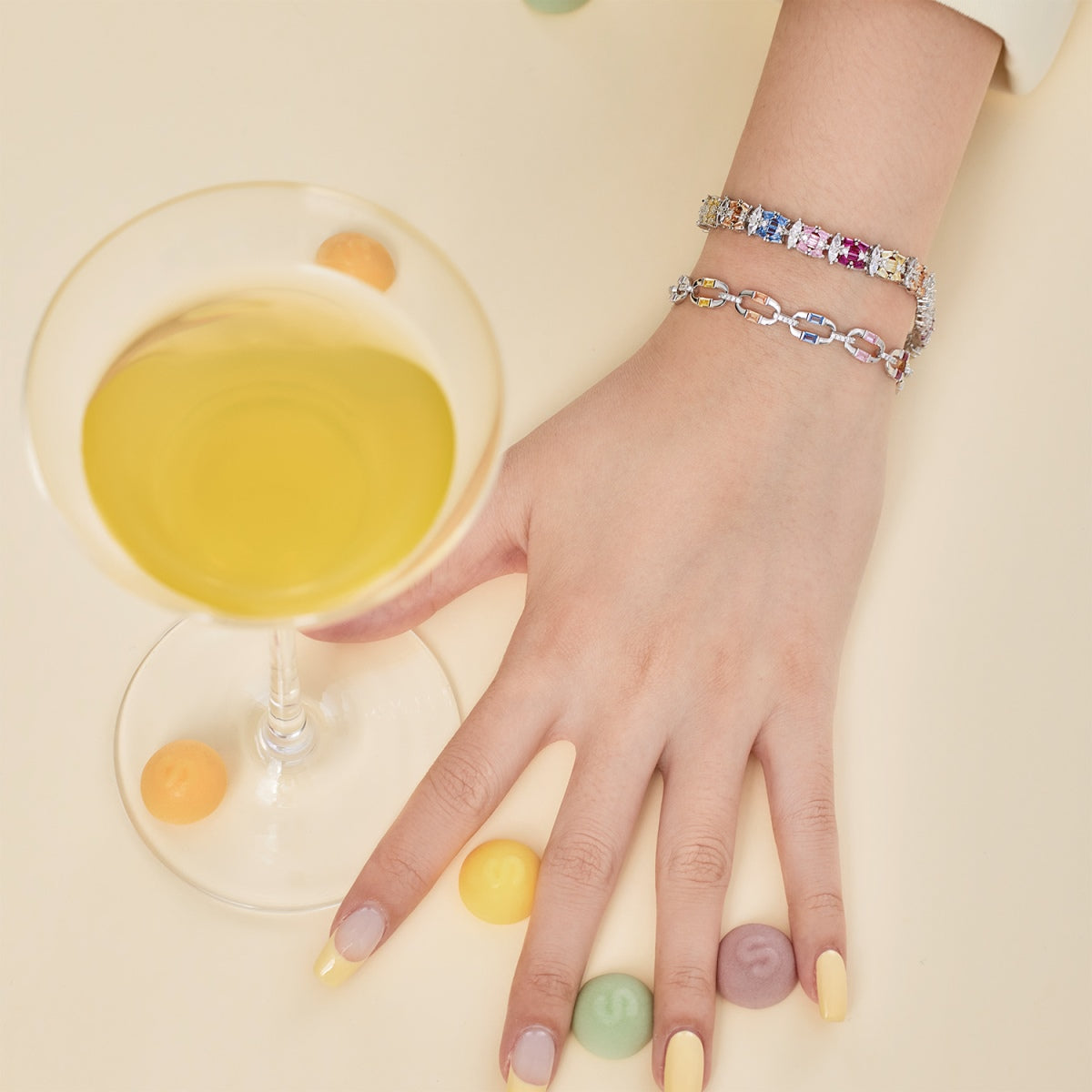 [Violet JW]Delicate Colorful Multi Cut Party Bracelet