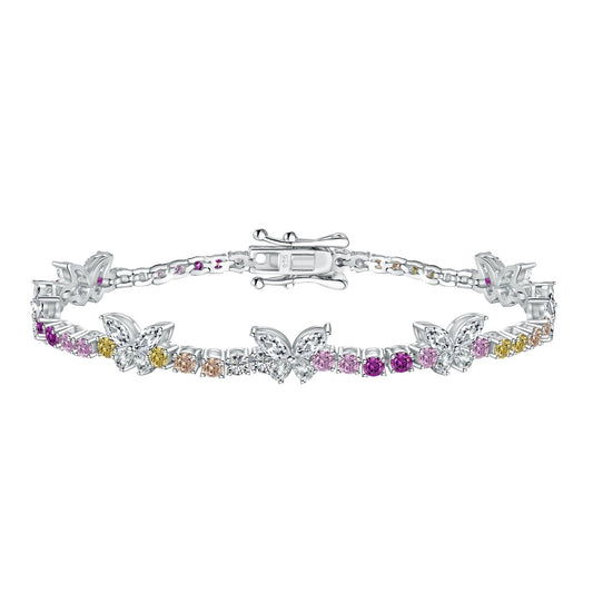 [Violet JW]Ornate Colorful Butterfly Shape Round Cut Daily Bracelet