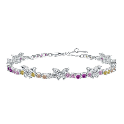 [Violet JW]Ornate Colorful Butterfly Shape Round Cut Daily Bracelet