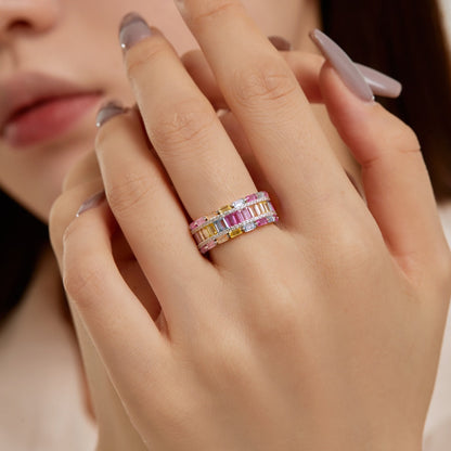[Violet JW]Dazzling Colorful Radiant Cut Party Ring