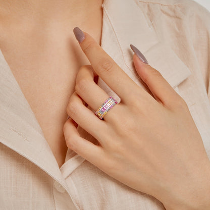 [Violet JW]Dazzling Colorful Radiant Cut Party Ring
