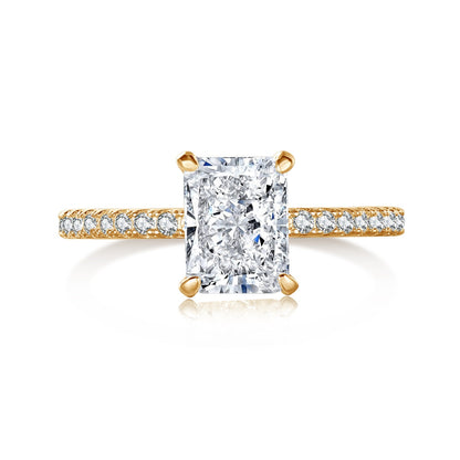 [Violet JW]2.0 Carat Dazzling Sparkling Radiant Cut Party Ring