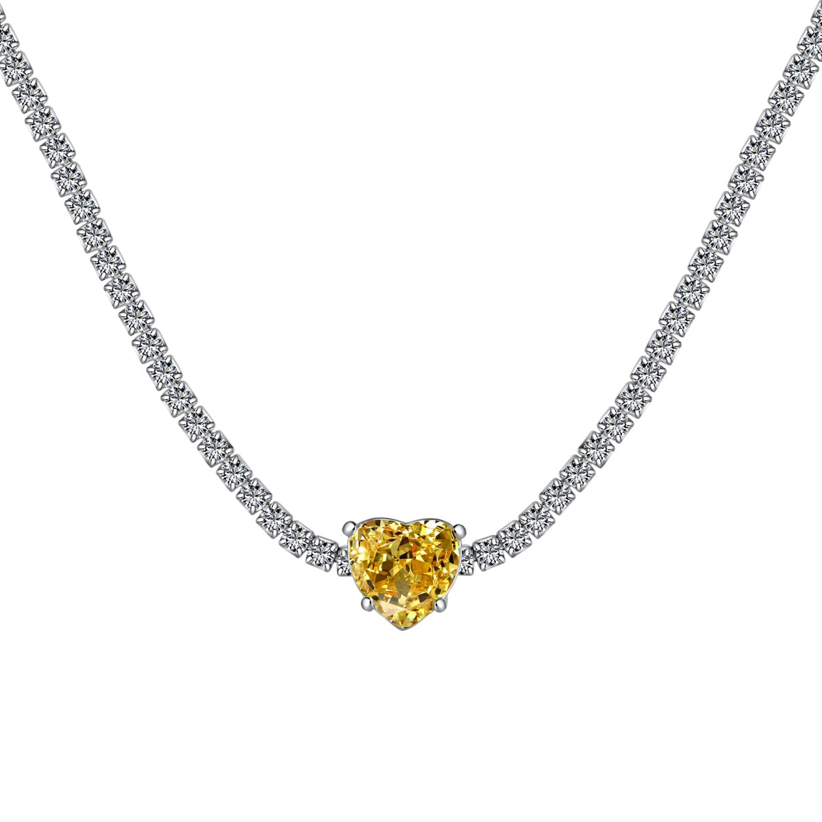 [Violet JW]2.0 Carat Sparkling Tennis Heart Cut Necklace