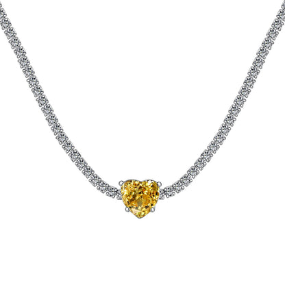 [Violet JW]2.0 Carat Sparkling Tennis Heart Cut Necklace