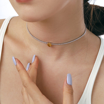 [Violet JW]2.0 Carat Sparkling Tennis Heart Cut Necklace