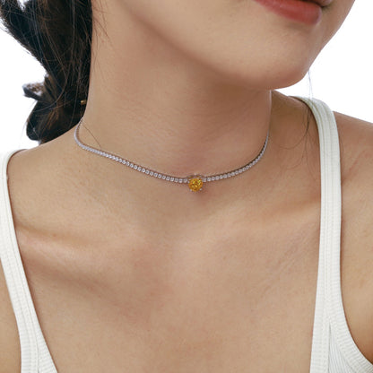 [Violet JW]2.0 Carat Sparkling Tennis Heart Cut Necklace