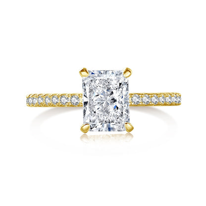 [Violet JW]2.0 Carat Dazzling Sparkling Radiant Cut Party Ring