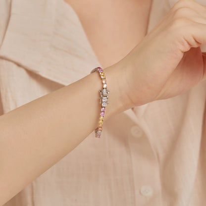 [Violet JW]Radiant Colorful Round Cut Tennis Bracelet