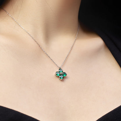 [Violet JW]Four-Leaf Clover And Eight-Pointed Star Necklace