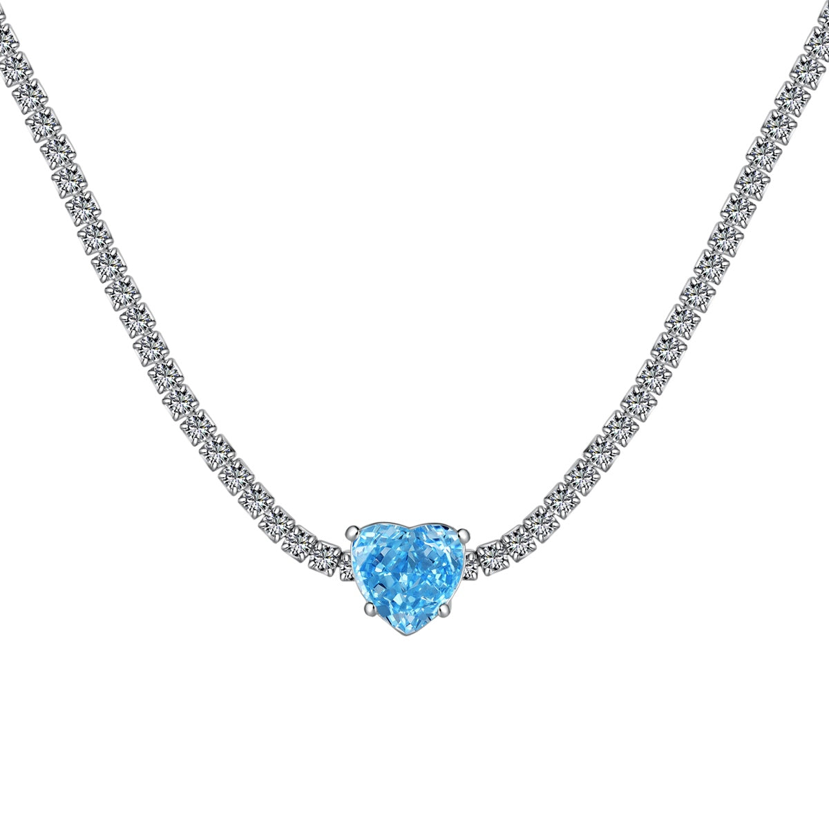 [Violet JW]2.0 Carat Sparkling Tennis Heart Cut Necklace